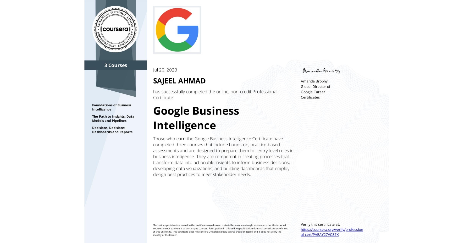 Google Business Intelligence